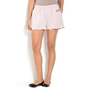 Frenchi Rose Pink Scalloped Hem Shorts